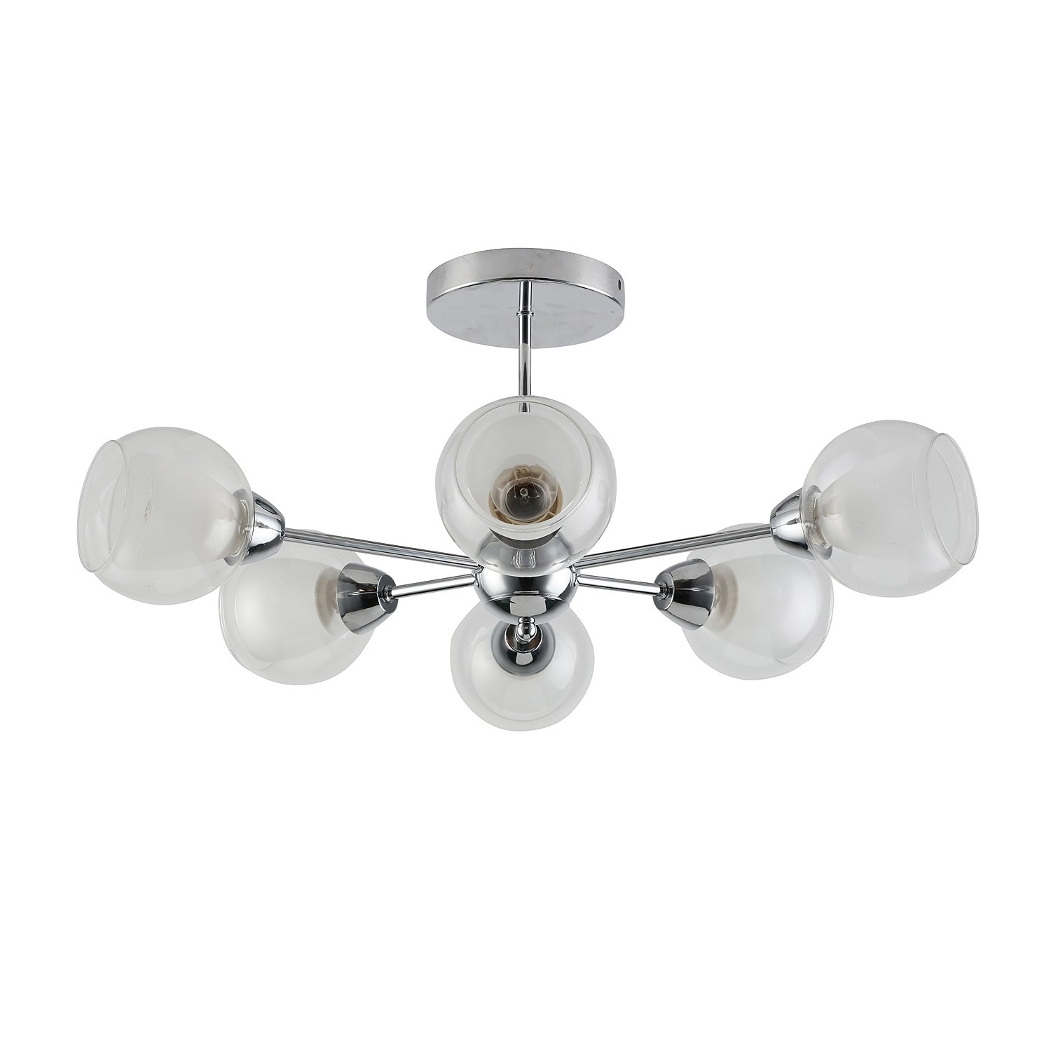 60209/6CR WT+CL Потолочная люстра ЭкономСвет 60209 60209/6CR WT+CL