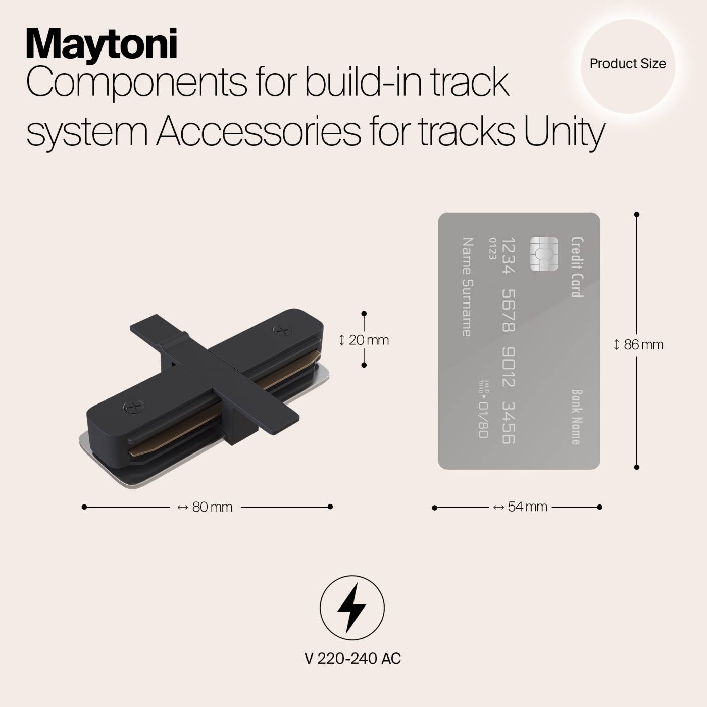 TRA002C-11B Прямой коннектор Maytoni Accessories for tracks TRA002C-11B