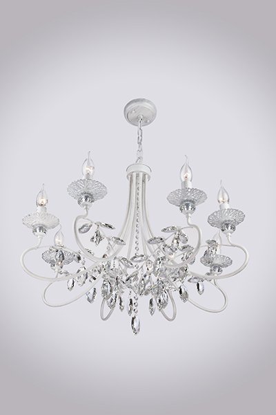 Подвесная люстра Eurosvet Александрия 60057/8 белый с серебром