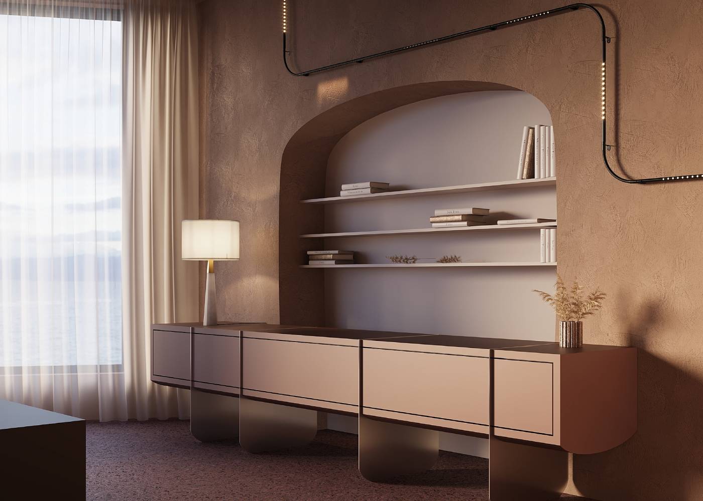 Светильник для штанговой системы освещения Axity Maytoni Points C101CL-L1000-24W3-6K-B