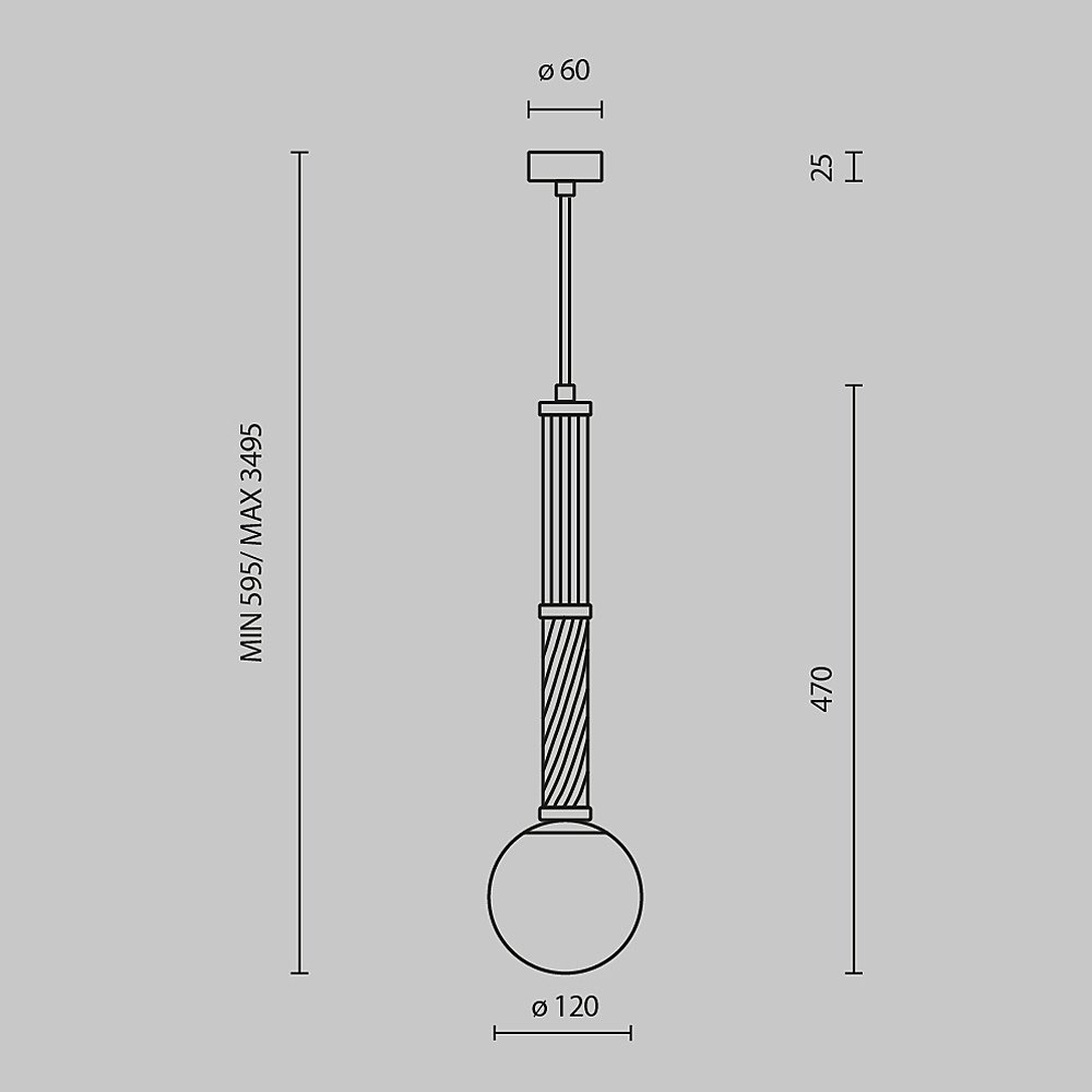 Светильник подвесной Maytoni Teatro MOD287PL-01BS