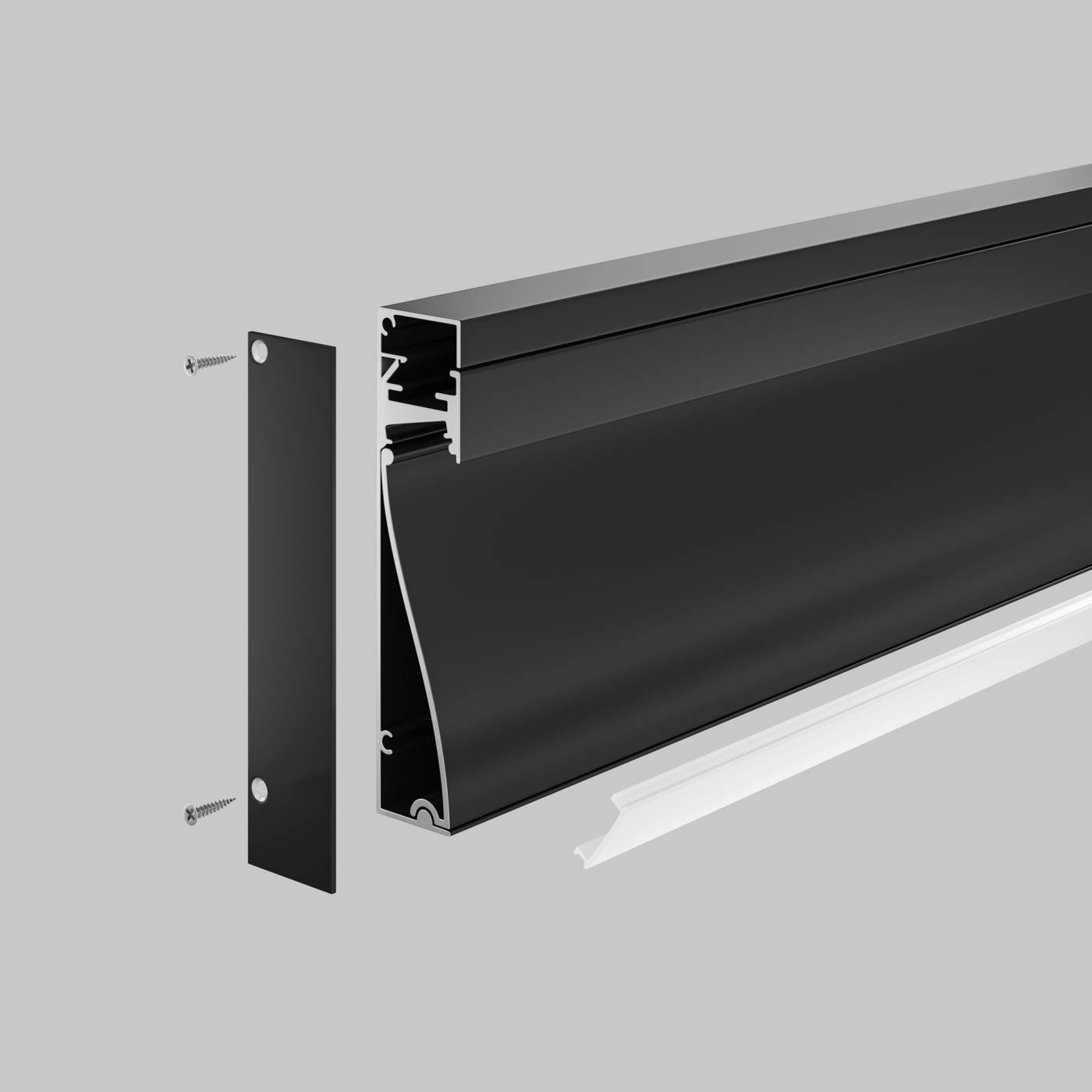 Алюминиевый профиль плинтус с подсветкой 80x18 Maytoni Алюминиевый профиль ALM-8018-B-2M