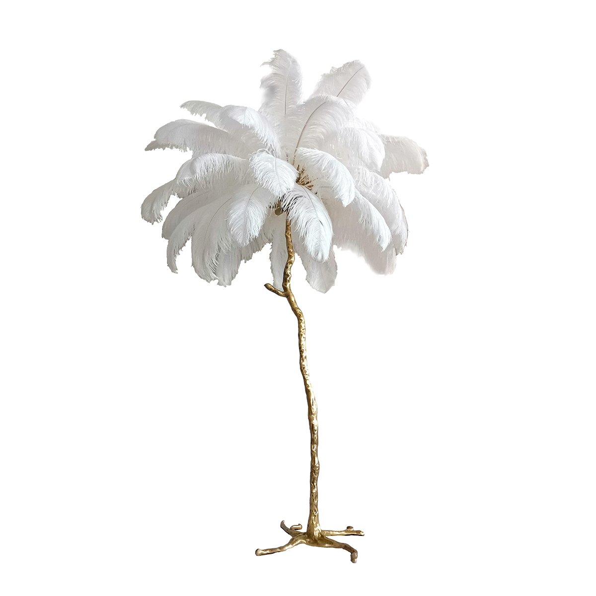 BRFL5014 white/antique brass Торшер Delight Collection Ostrich Feather BRFL5014 white/antique brass