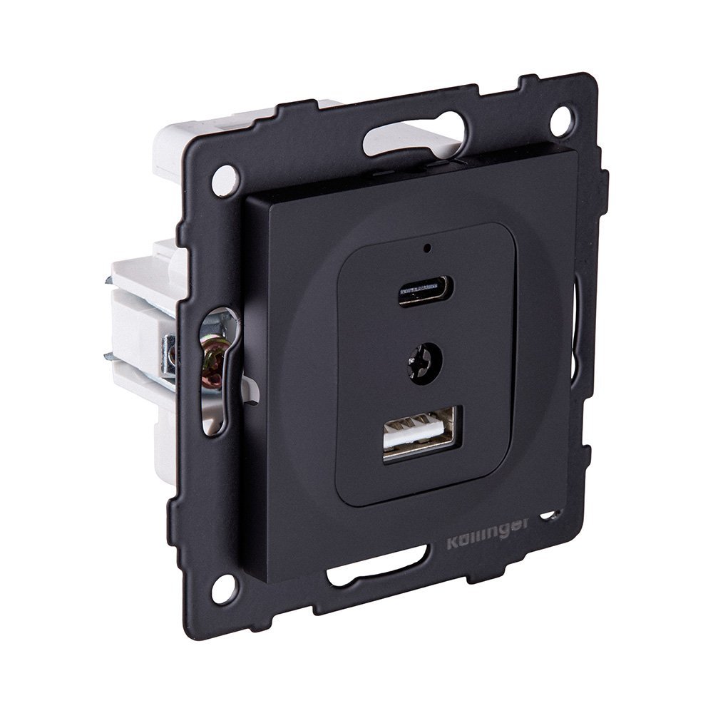 REA-037BM Розетка USB A+C 20W, черный матовый Kollinger REA-037BM для Aspekt, Eleganz, Reflex