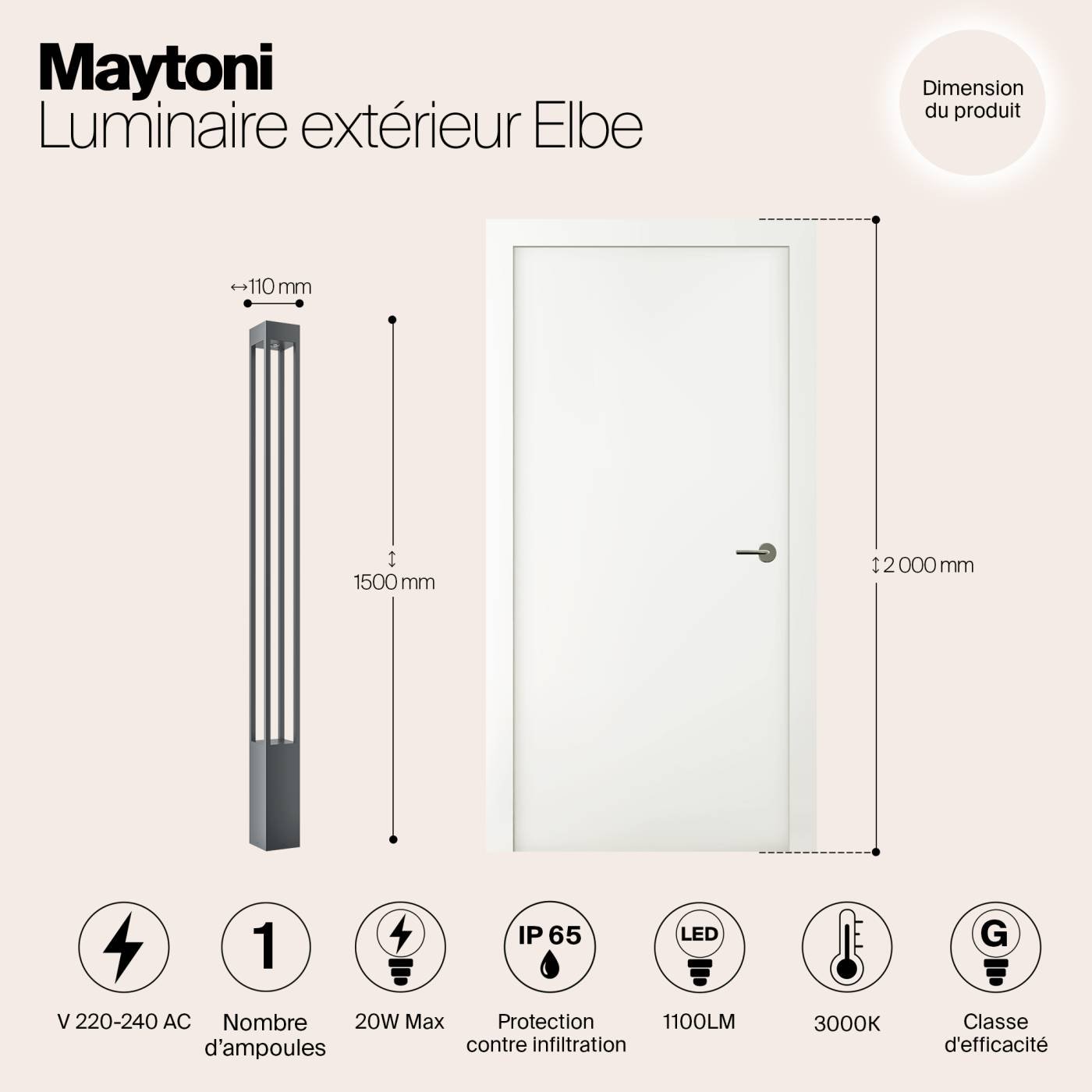 O424FL-L20GF Уличный наземный светильник Maytoni Elbe O424FL-L20GF