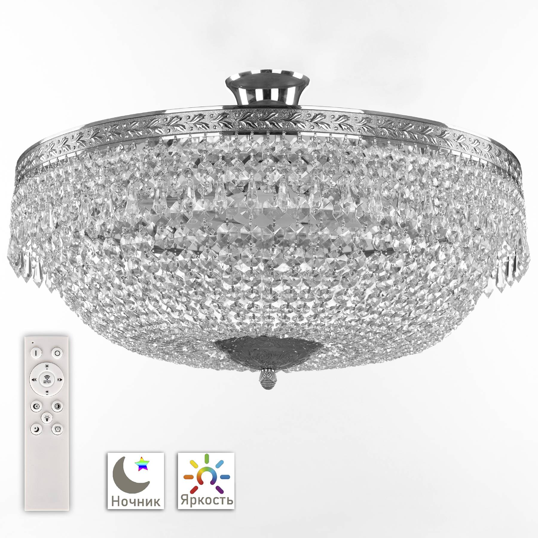 19011/55IV/LED-DIM Ni Потолочная люстра Bohemia 1901 19011/55IV/LED-DIM Ni