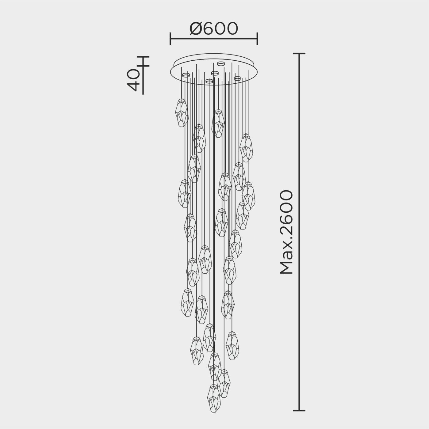 MS.89140.25 GD Люстра каскадная ML Modelux MS.89140.25 GD