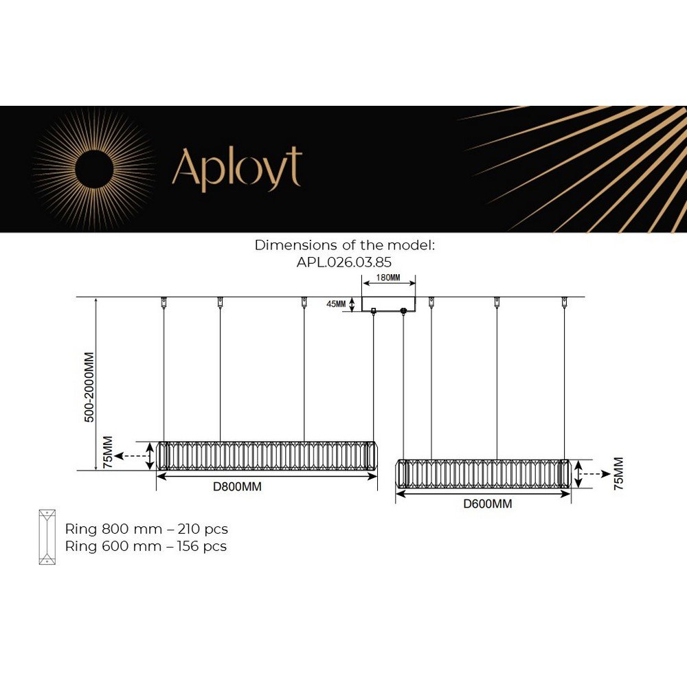 Подвесная люстра Aployt Nicoletta APL.026.03.85