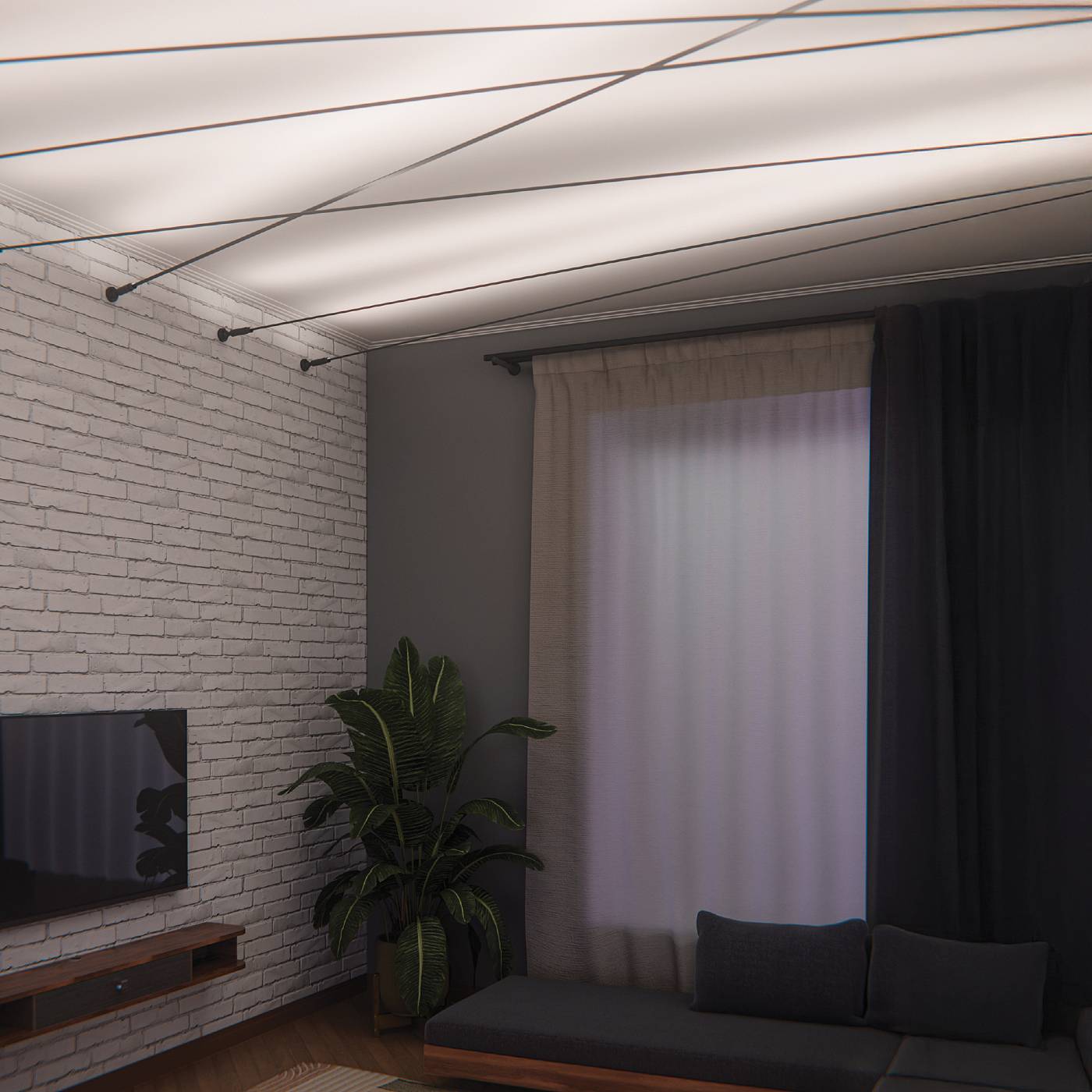 Тросовая система CORDA 10м и блок питания на 200W (max мощность ленты 18.6W/метр) Lightstar Corda 200CORDA10