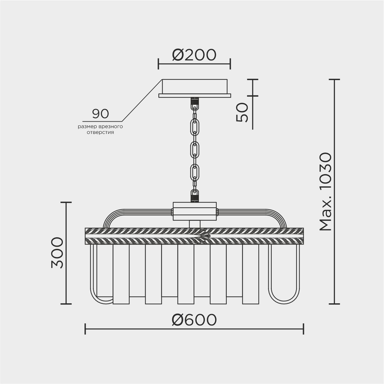 ML.9542.600 GD Подвесная люстра ML Modelux ML.9542.600 GD