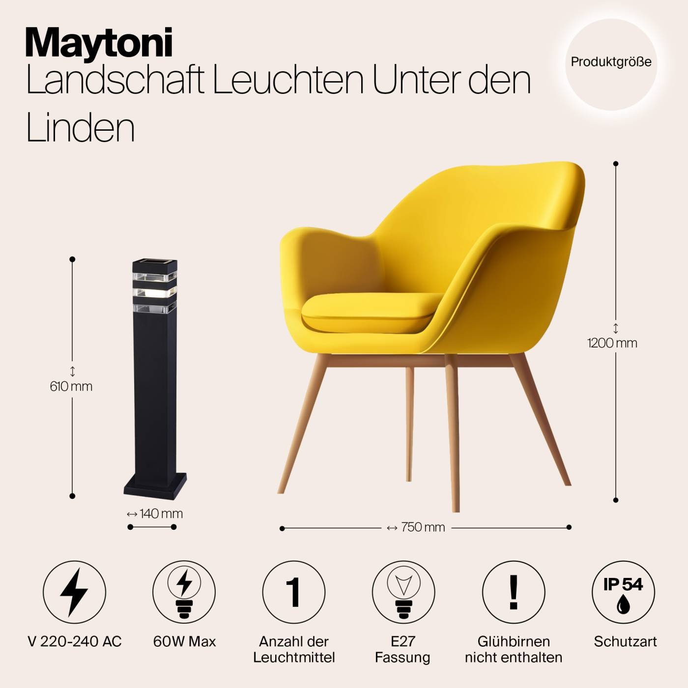 O578FL-01B Уличный наземный светильник Maytoni Unter den Linden O578FL-01B