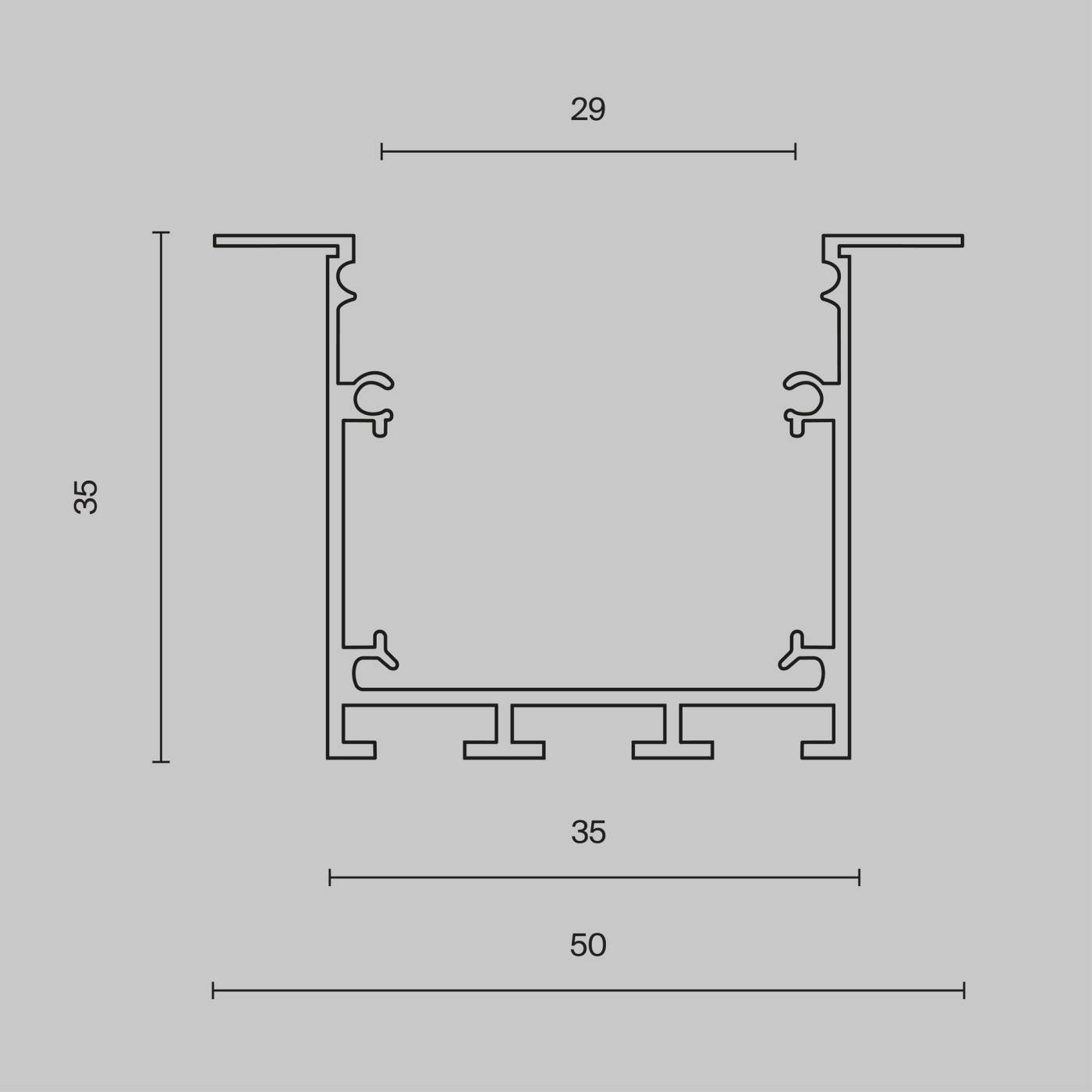 ALM-5035-S-2M Алюминиевый профиль встраиваемый 50x35 Maytoni Алюминиевый профиль ALM-5035-S-2M