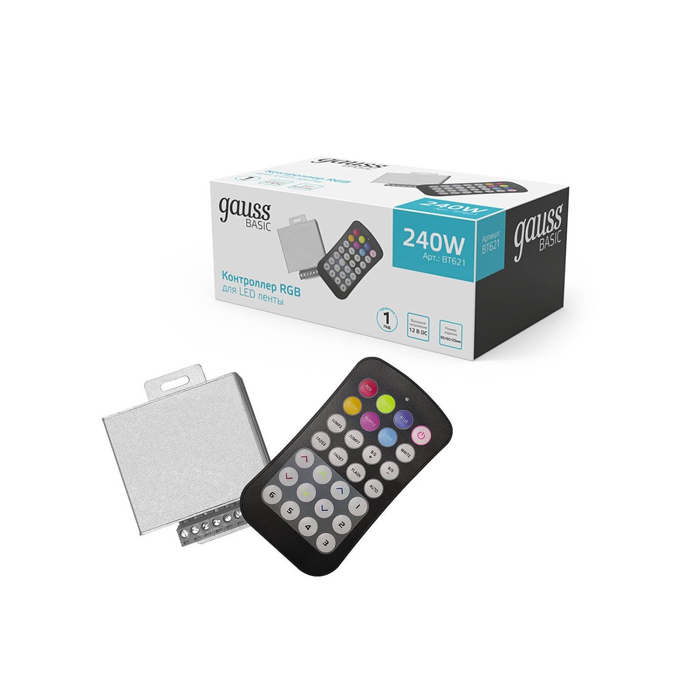 BT621 Контроллер к светодиодной ленте Gauss Контроллер Basic BT621