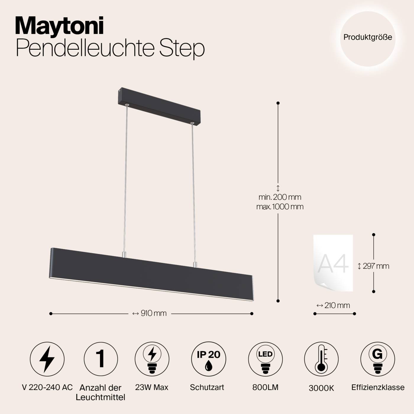 P010PL-L23B Светильник подвесной Maytoni Step P010PL-L23B