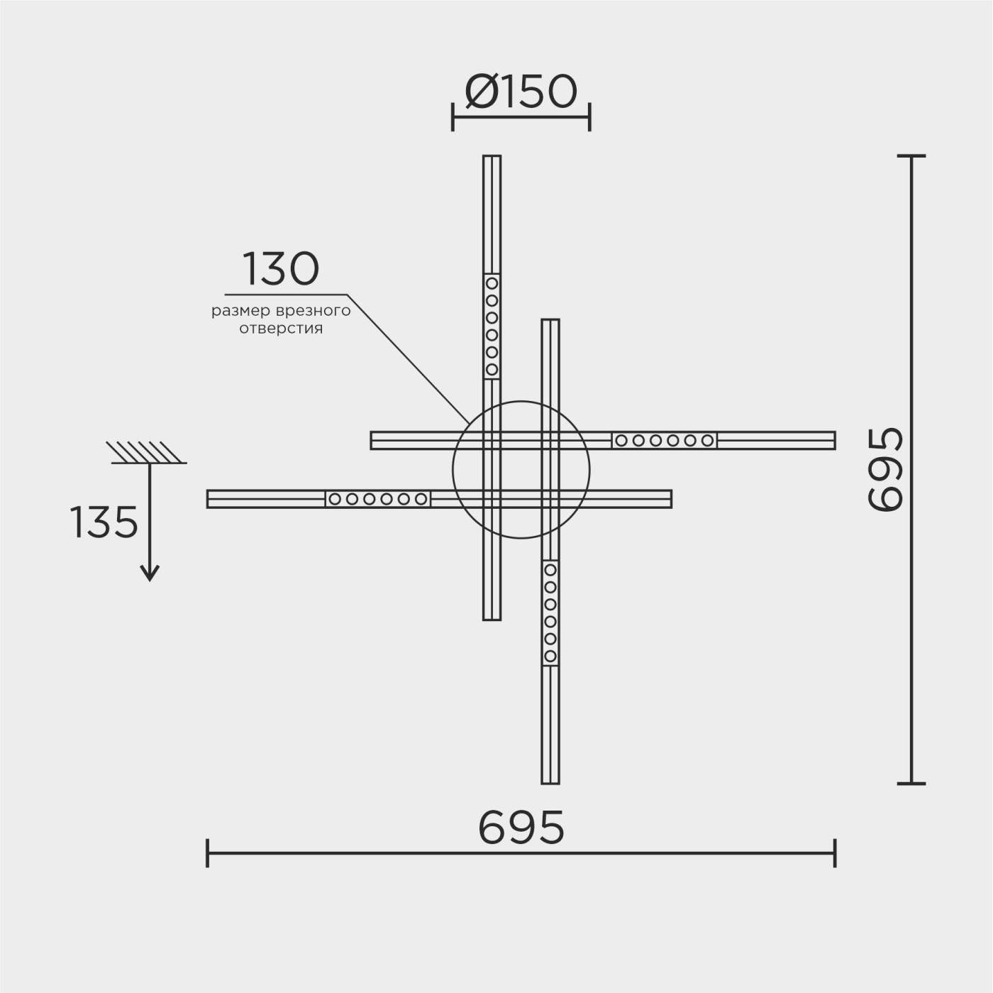 L5110-4 BK Потолочная люстра L LED4U L5110-4 BK