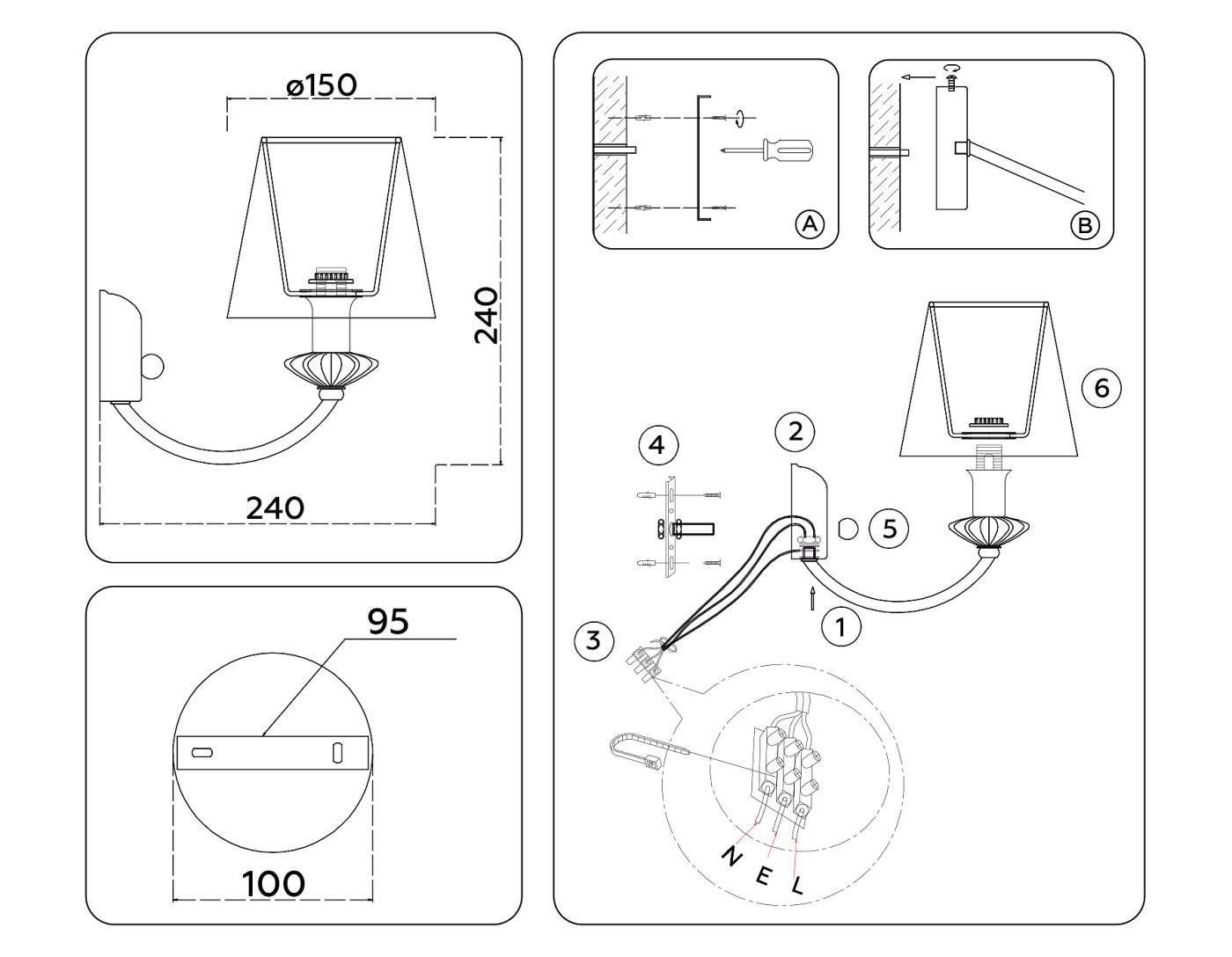 Настенное бра Ambrella Ceramo Classic LH75027