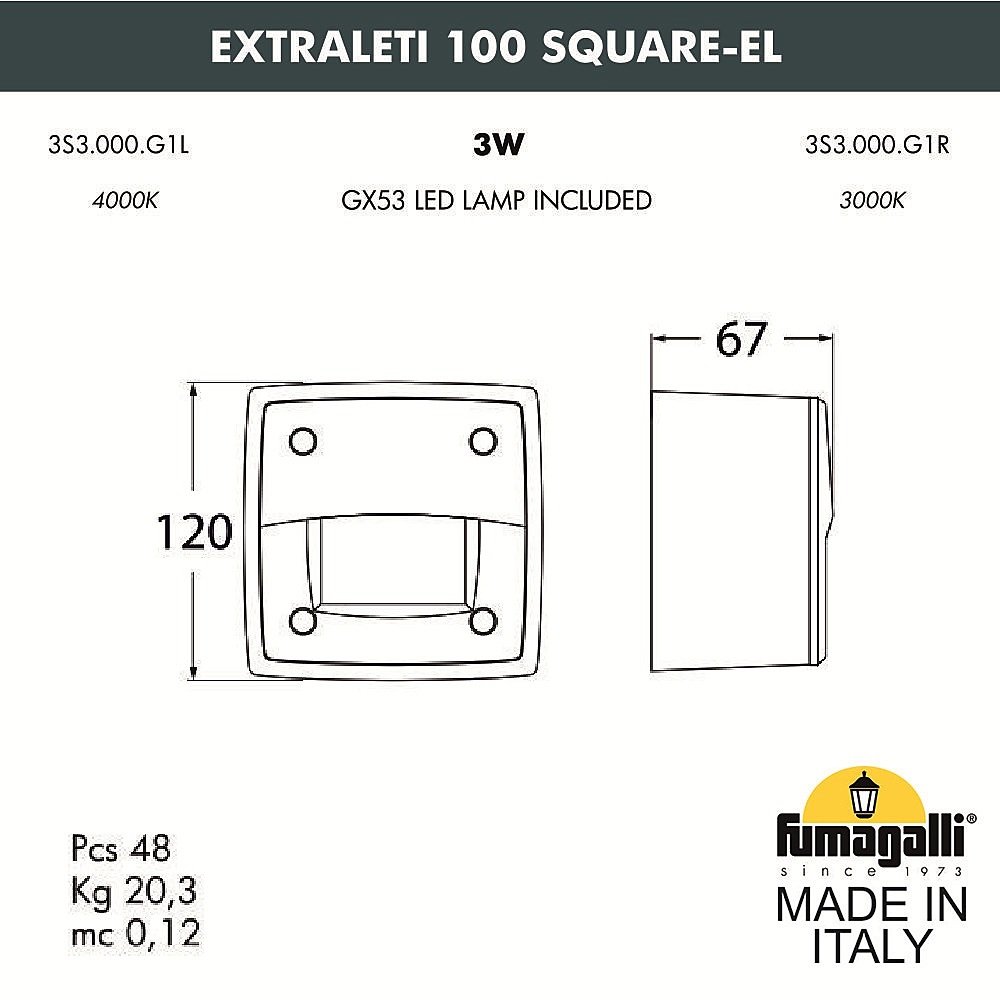 Подсветка для ступеней Fumagalli Leti 3S3.000.000.LYG1L
