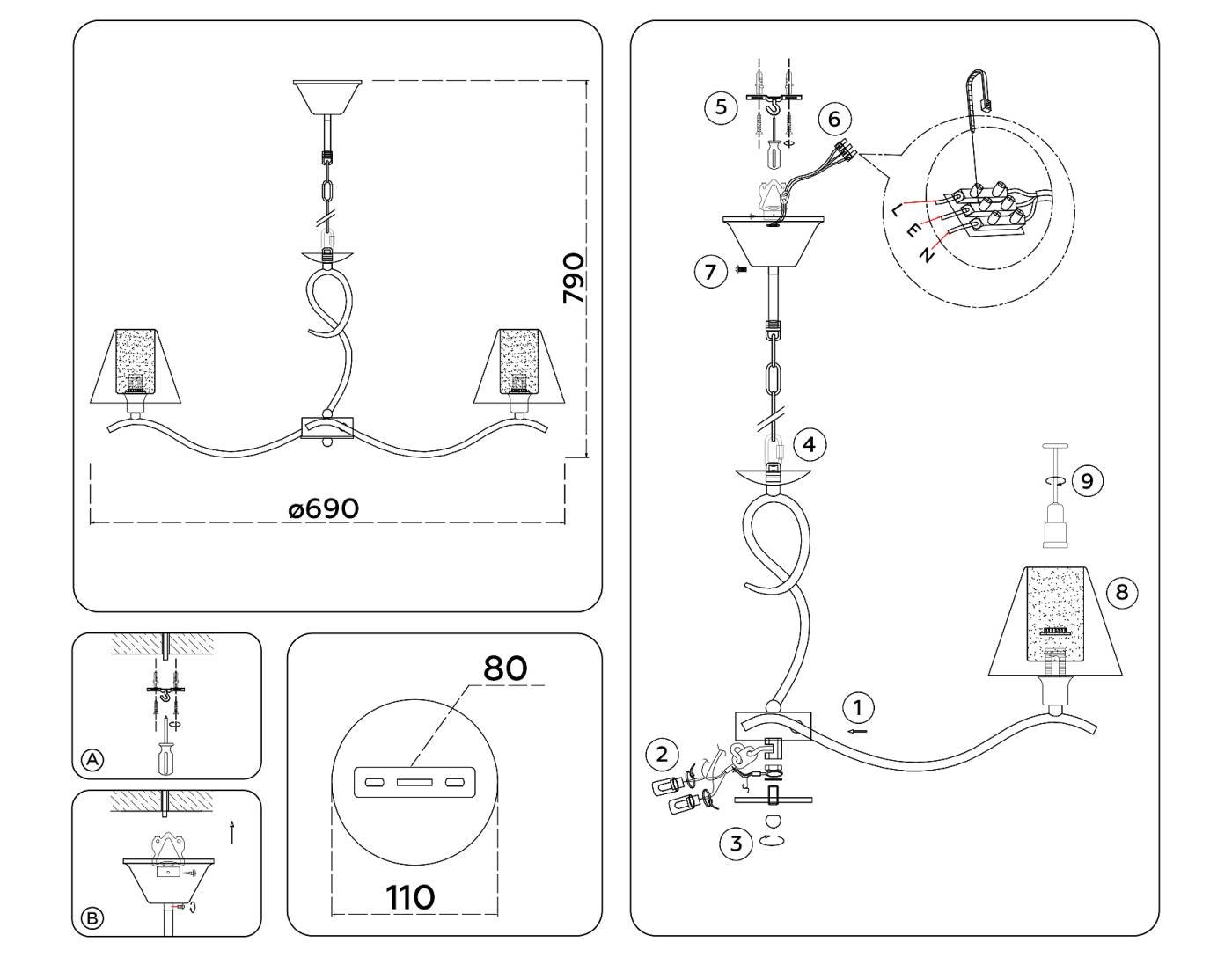 Подвесная люстра Ambrella Modern LH57091