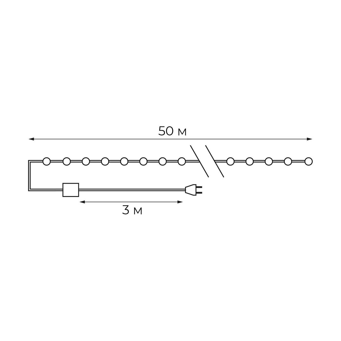 ULD-S5000-500/DGA WHITE IP20 DEW Гирлянда Uniel ULD-S5000-500/DGA WHITE IP20 DEW