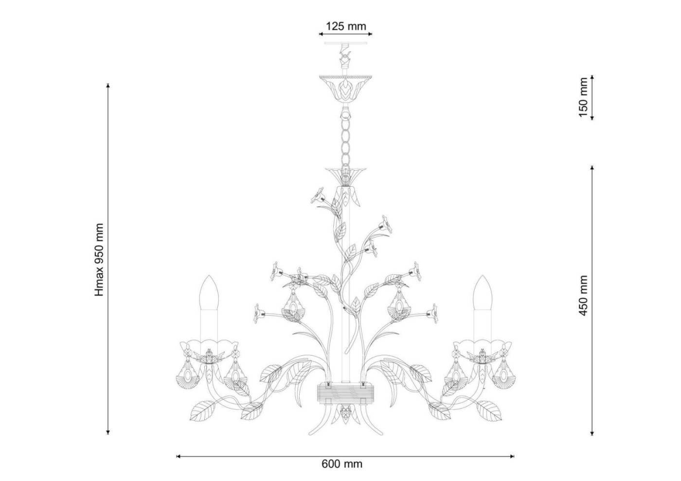 Fiori di rose 1770.6 Люстра подвесная с цветочками Fiori di rose Fiori di rose 1770.6 Lucia Tucci