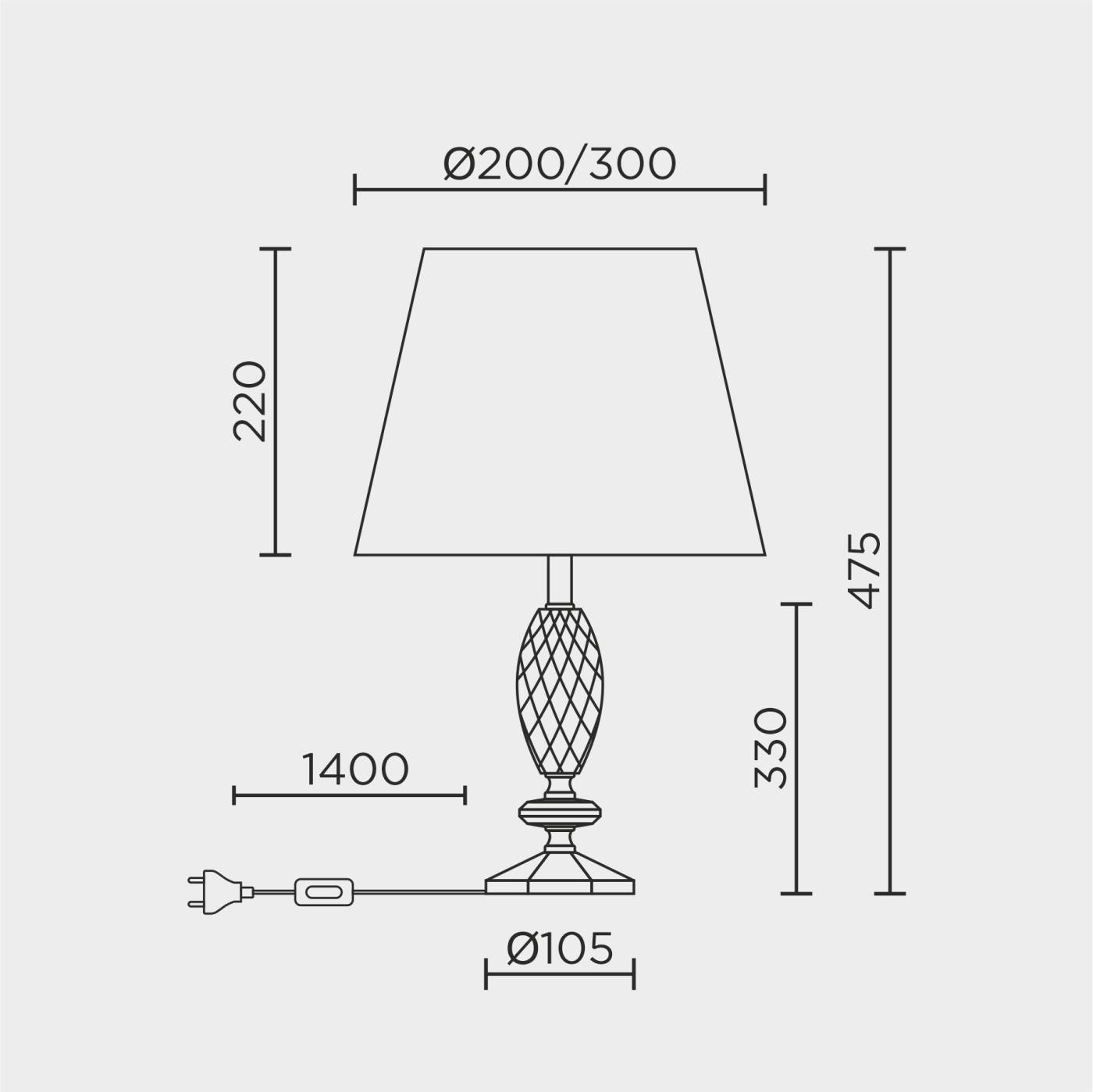 ML.5503.01TL CR Настольная лампа ML Modelux ML.5503.01TL CR
