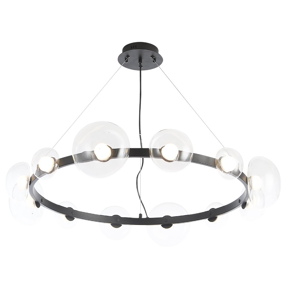 Подвесная люстра Crystal Lux Bosque BOSQUE SP12 BLACK/TRANSPARENT