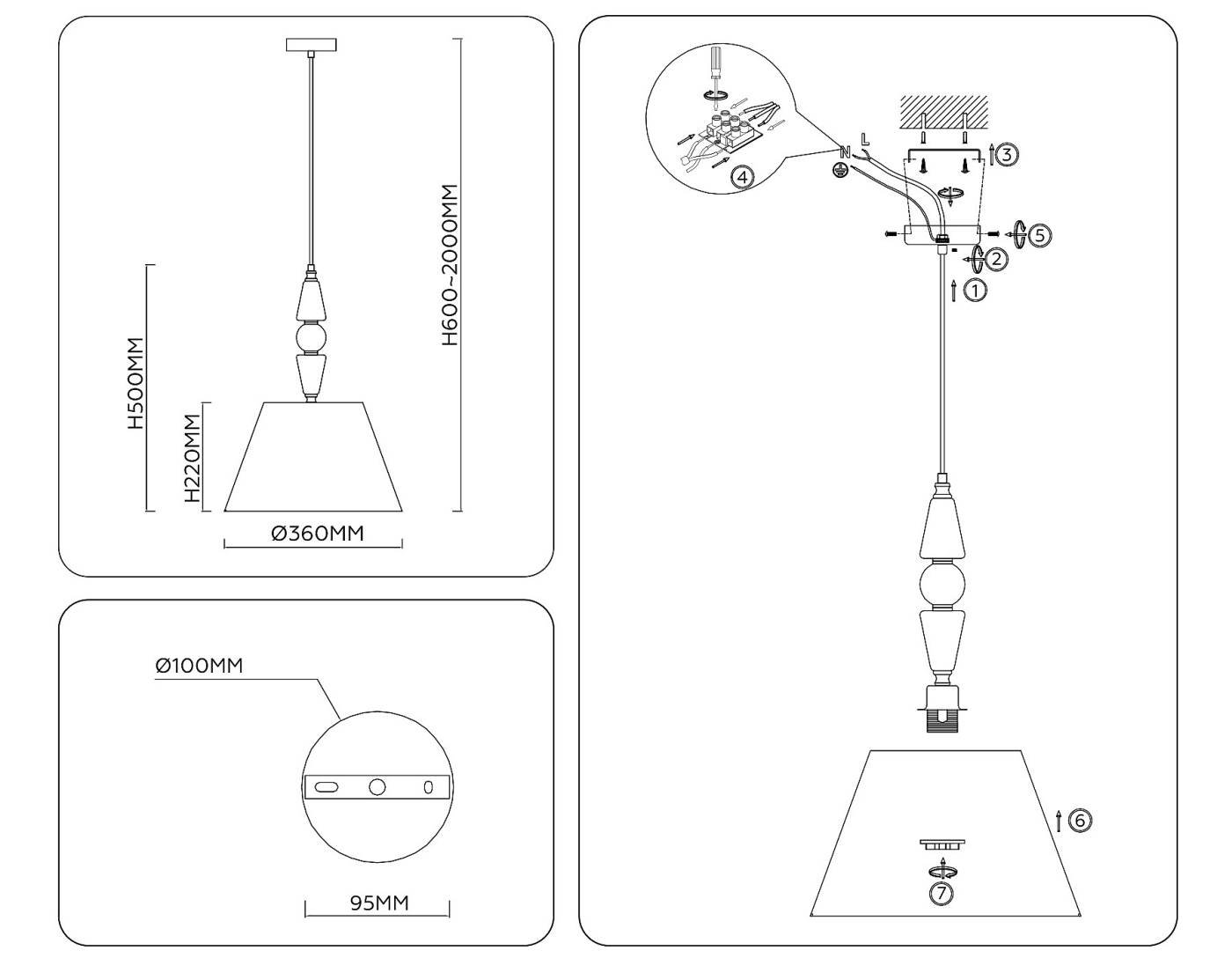 Светильник подвесной Ambrella Classic LH75250