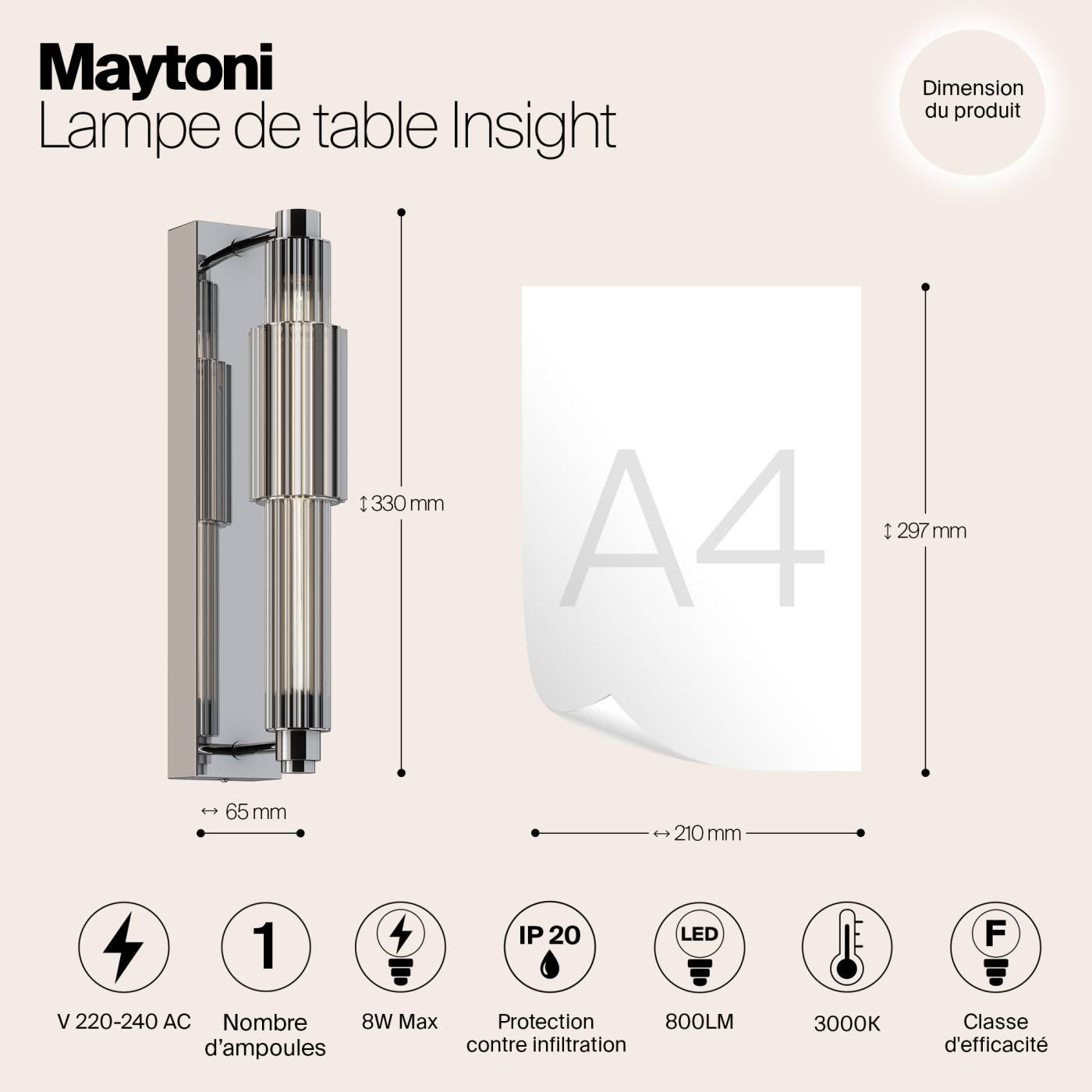 Настенное бра Maytoni Verticale MOD308WL-L9CH3K