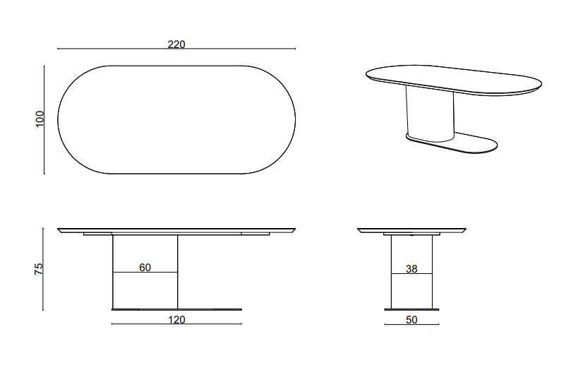 Кухонный стол Delight Collection Ocean Ocean Table
