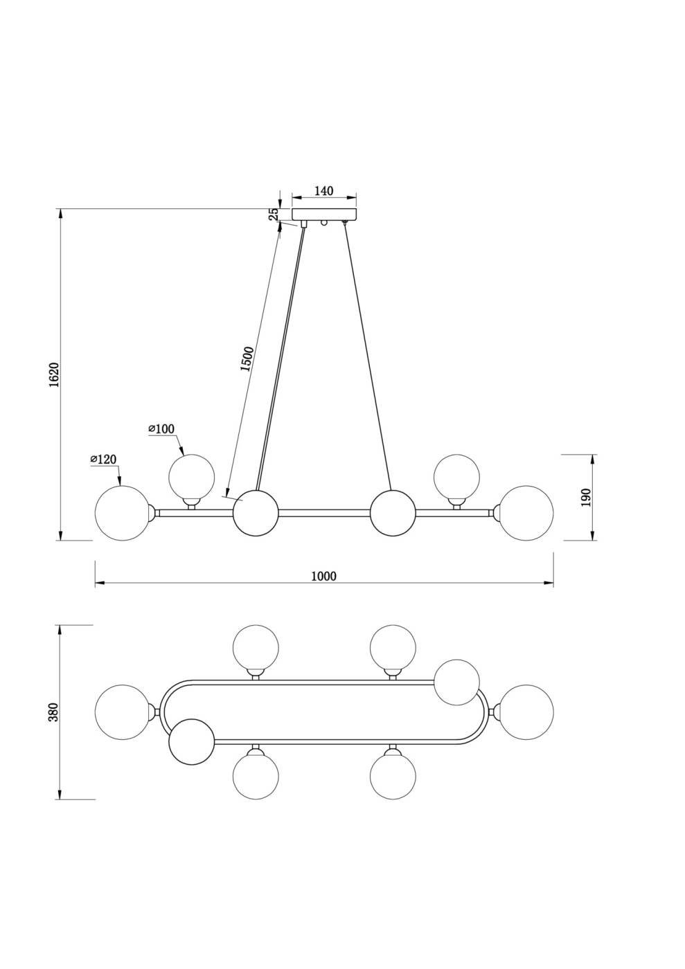 FR5222PL-08B1 Подвесная люстра Freya Globos FR5222PL-08B1