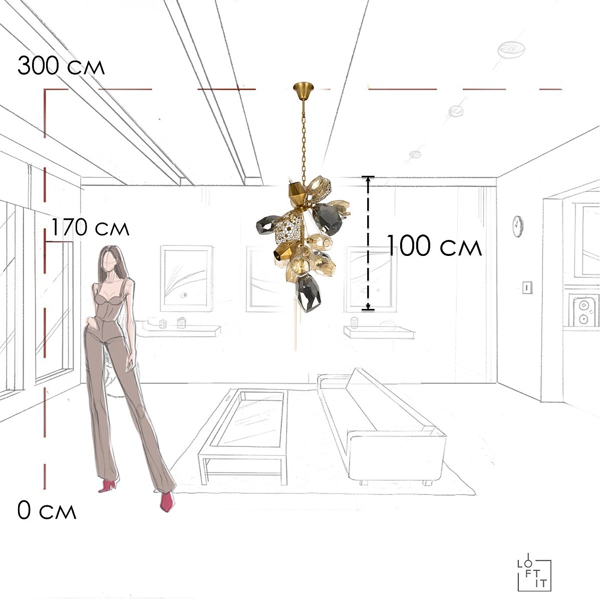10401/600M Подвесная люстра Loft It Britannica 10401/600M