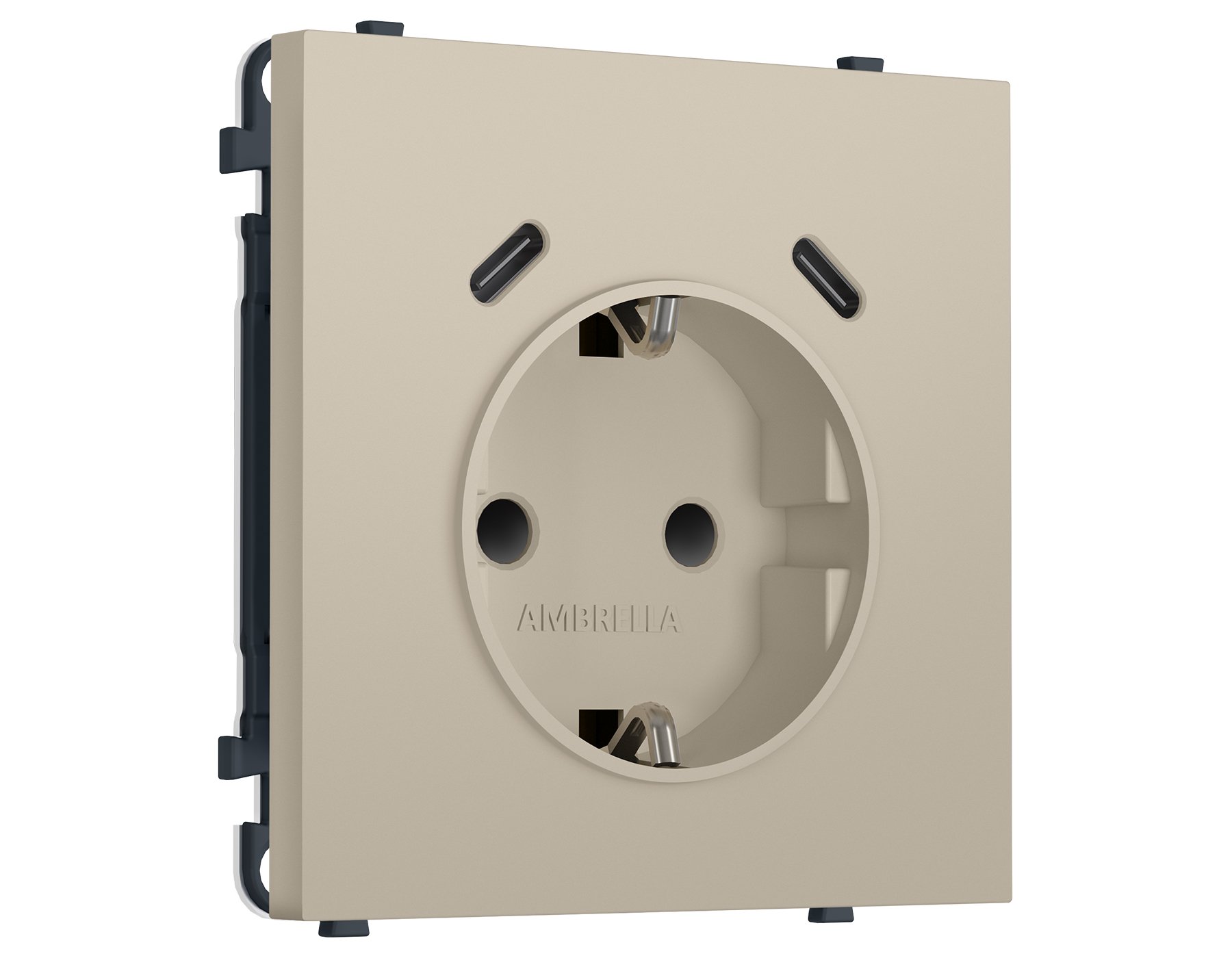 MS350510 MS350510 Комплект механизма электрической розетки SIGMA Кашемир 2USB С+C 20W (быст. зар.) с/з с/ш 16A-250V QUANT PRO (SP3505, PR165)