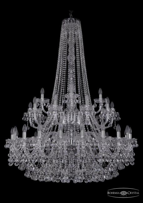 1409/20+10+5/400/h-152/2d Ni Подвесная хрустальная люстра 1409 Bohemia 1409/20+10+5/400/h-152/2d Ni