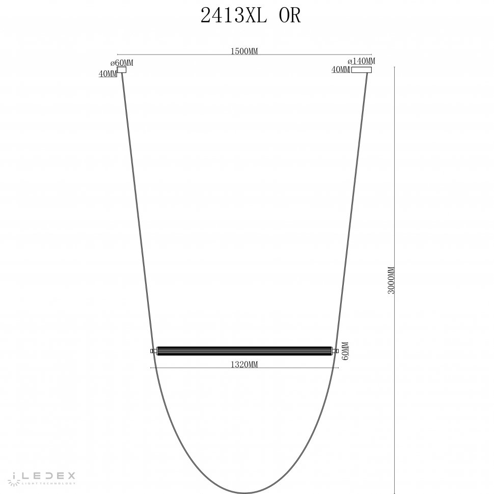 2413XL OR Светильник подвесной ILedex Rocks 2413XL OR