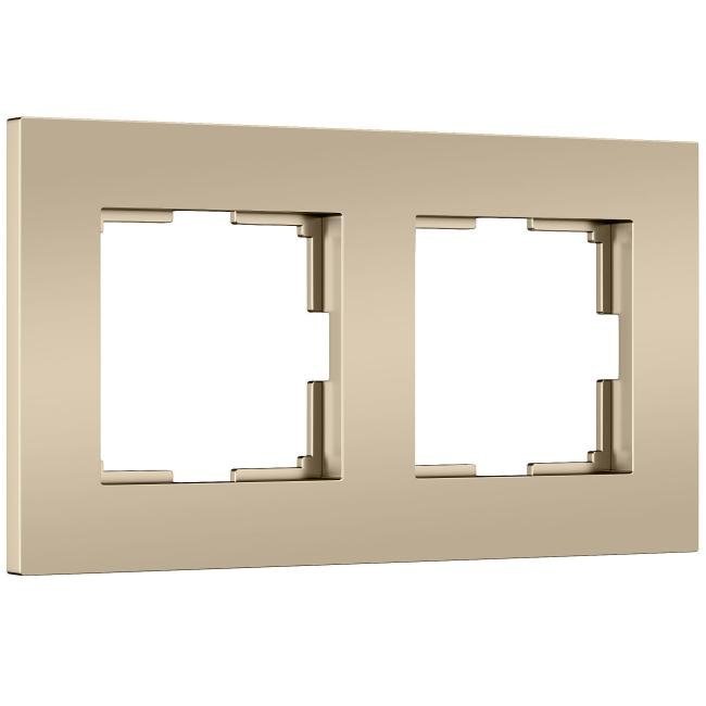 Рамка Werkel W0022911/ Рамка на 2 поста Slab (шампань софт)
