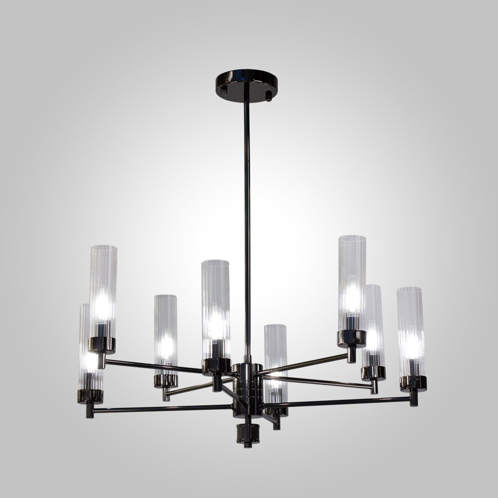 INDIGO SP8 PEARL BLACK Люстра на штанге AM Group INDIGO SP8 PEARL BLACK