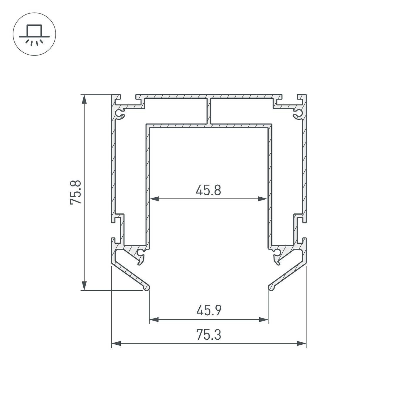 Профиль для шинопровода Arlight MAG-45 032752(2)