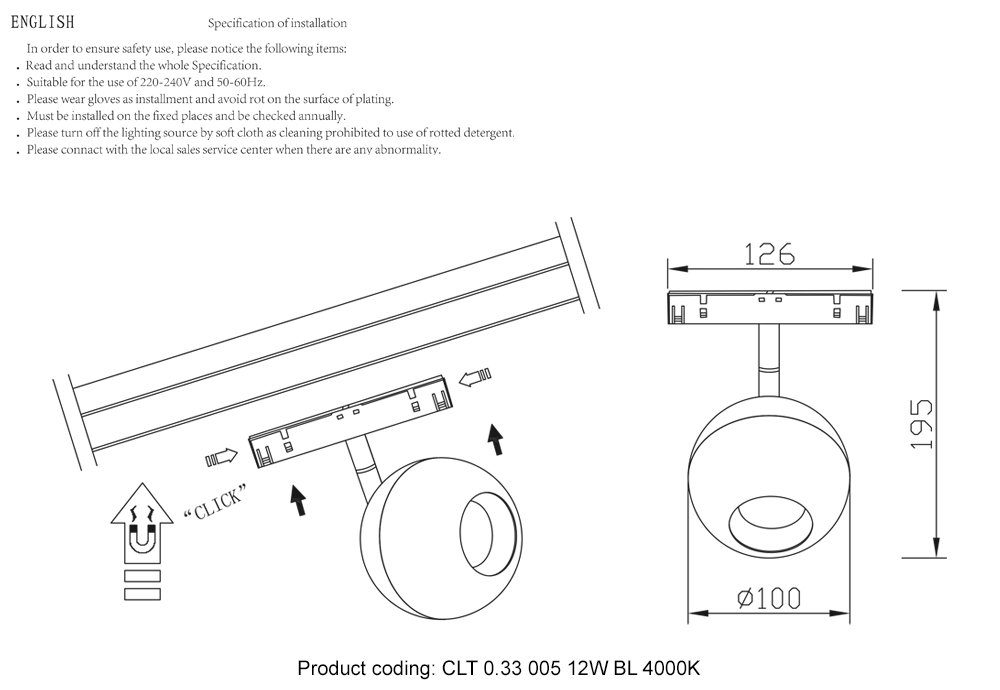 CLT 0.33 005 12W BL 4000K Трековый светильник Crystal Lux Space CLT 0.33 005 12W BL 4000K