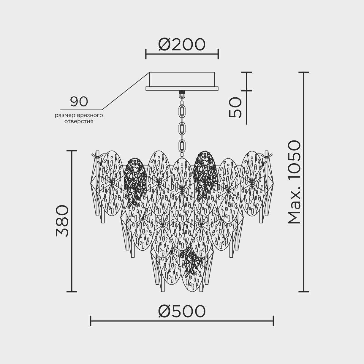 ML.9528.500 GD Подвесная люстра ML Modelux ML.9528.500 GD