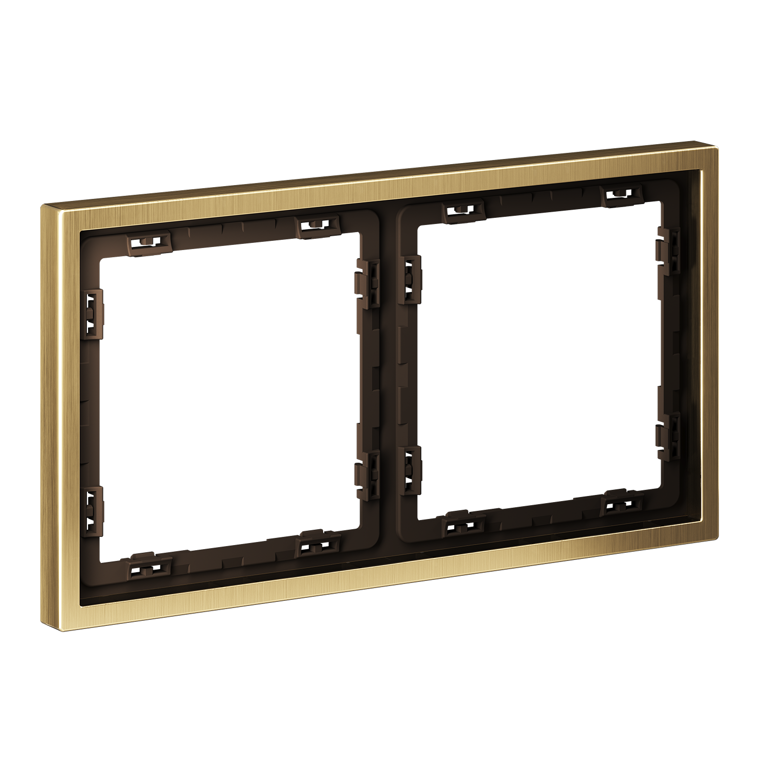 VLSM120209 Рамка металлическая на 2 поста, S70 Metal (латунь)