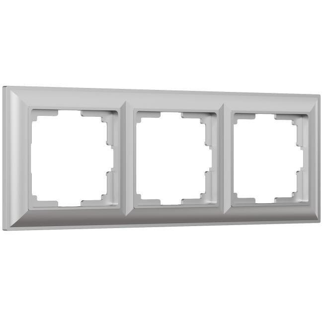 W0032206/ Рамка на 3 поста Fiore (серебряный) Рамка Werkel W0032206/ Рамка на 3 поста Fiore (серебряный)