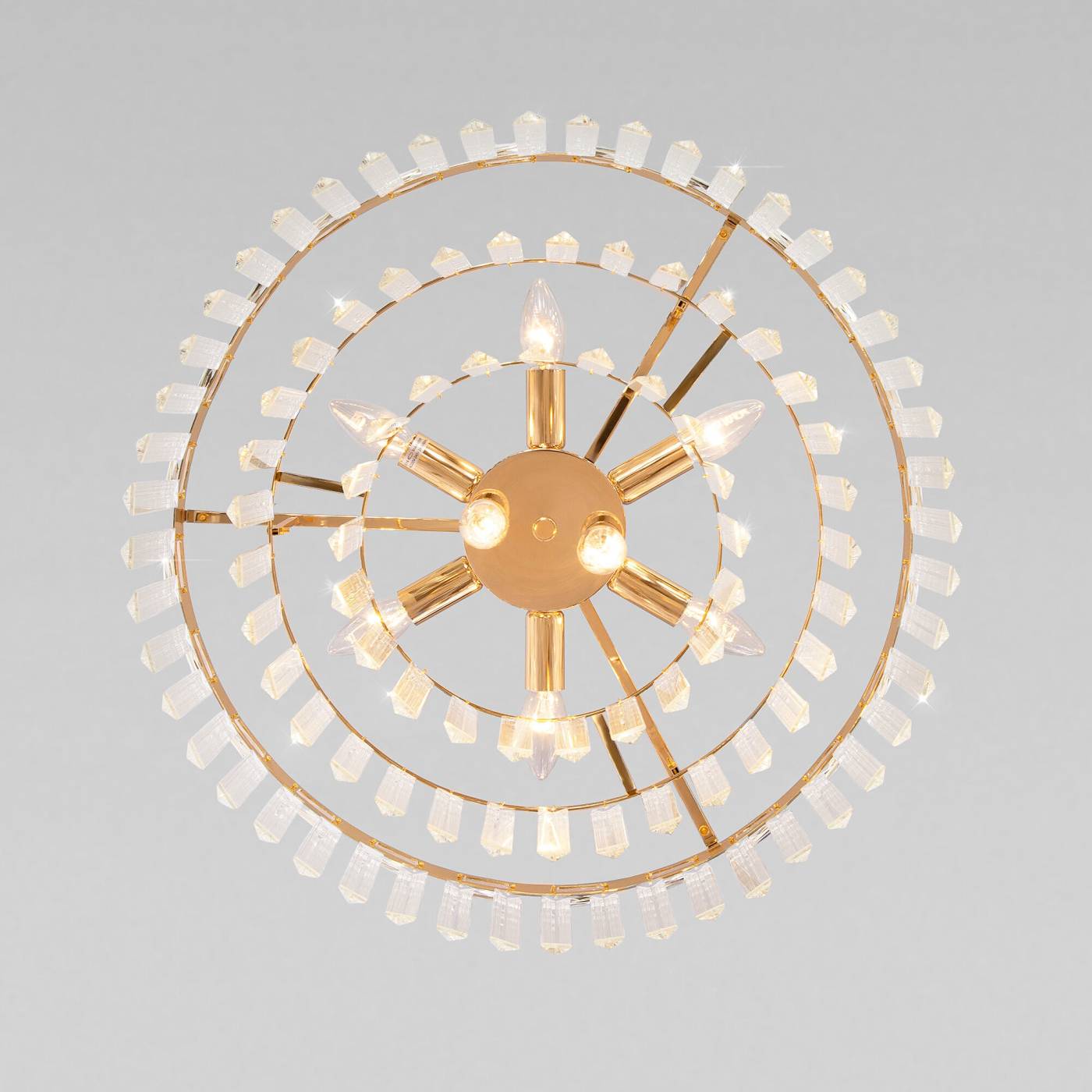 Подвесная люстра Eurosvet Elegante 10130/8 золото/прозрачный хрусталь Strotskis Smart