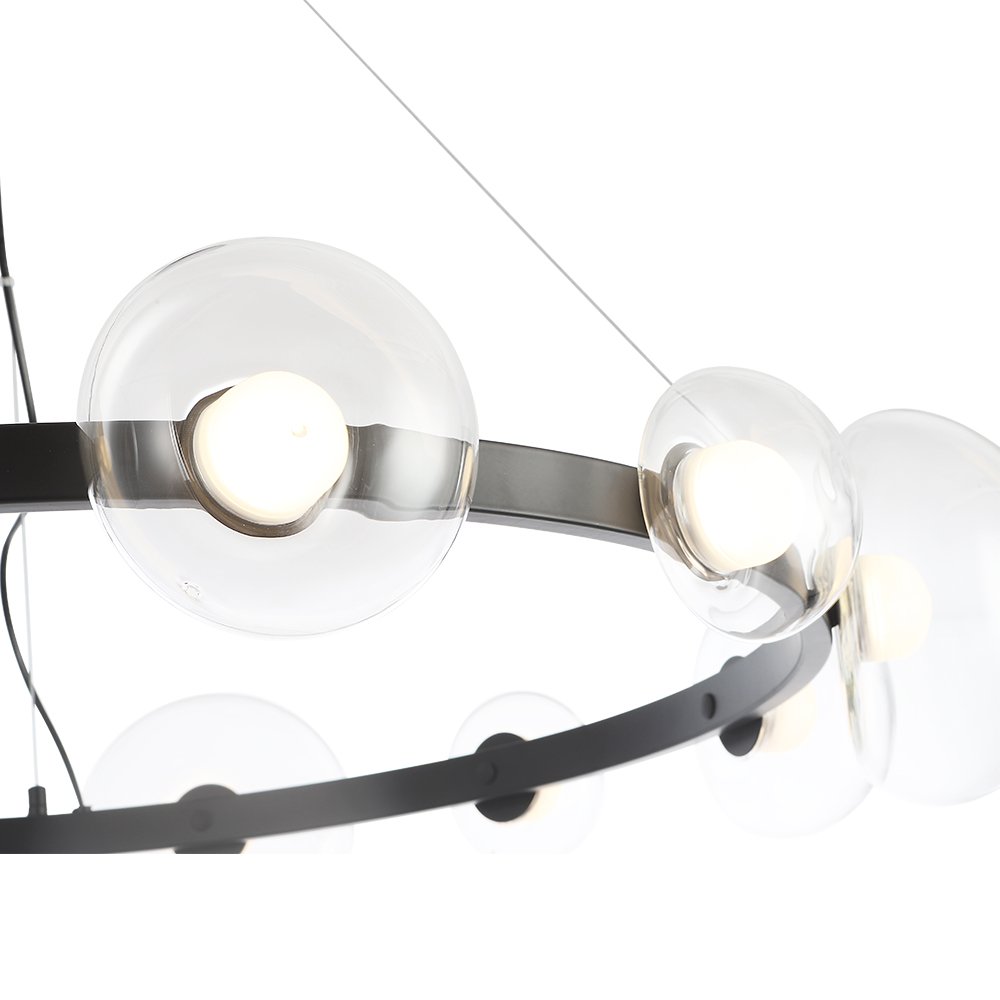 Подвесная люстра Crystal Lux Bosque BOSQUE SP12 BLACK/TRANSPARENT