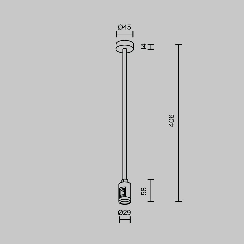 Крепление потолочное Medium одинарное 360мм Flarity Maytoni Accessories for tracks Flarity TRA158C-SL1-BS