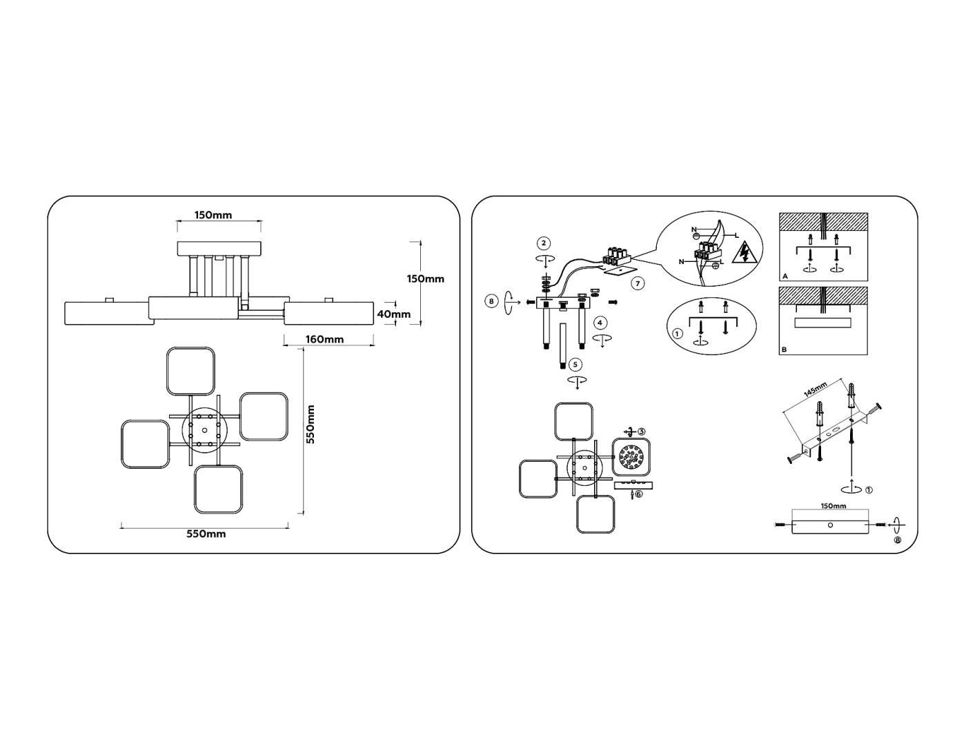 FL516343 Потолочная люстра Ambrella LineTech FL516343