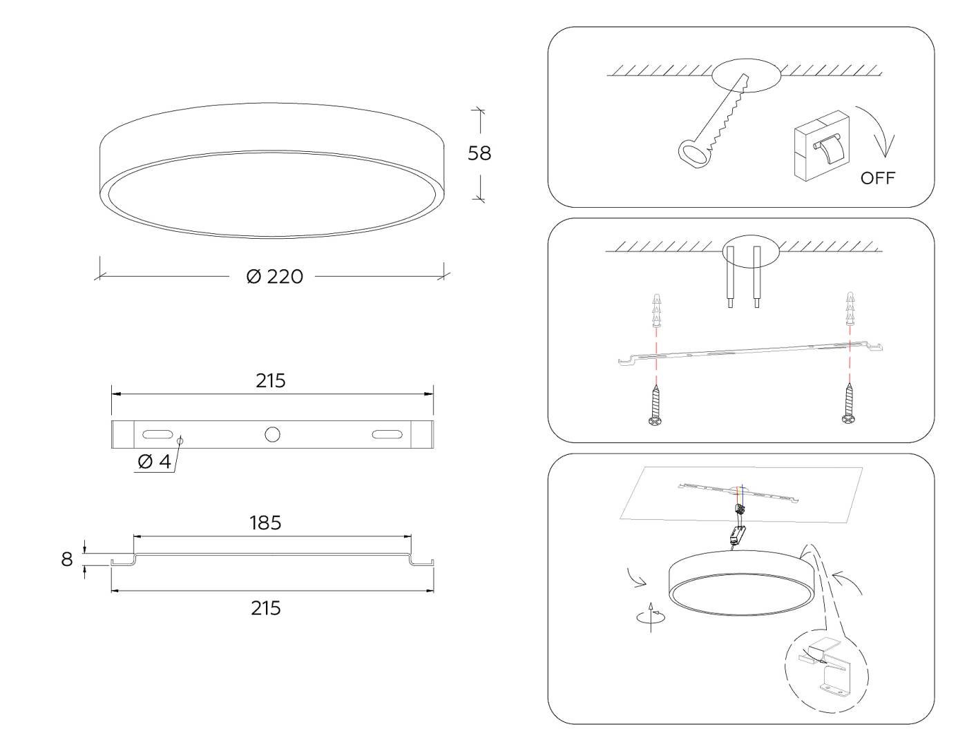 FV5522 Светильник потолочный Ambrella Air Alum FV5522