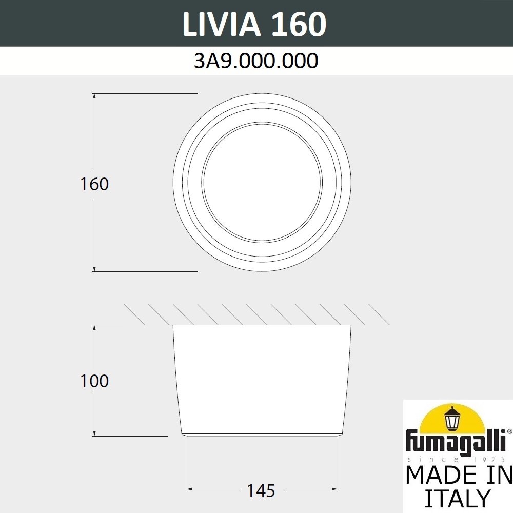 3A9.000.000.LXD1L Уличный потолочный светильник Fumagalli Livia 160 3A9.000.000.LXD1L