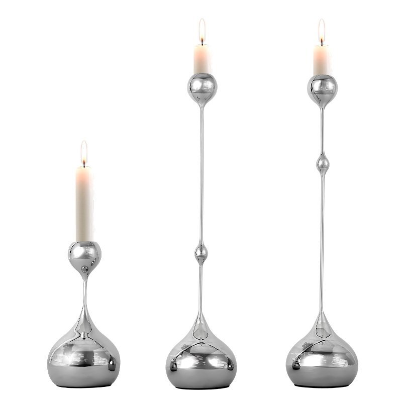6917 M SL Подсвечник ArtHomeDecor DROP 6917 M SILVER