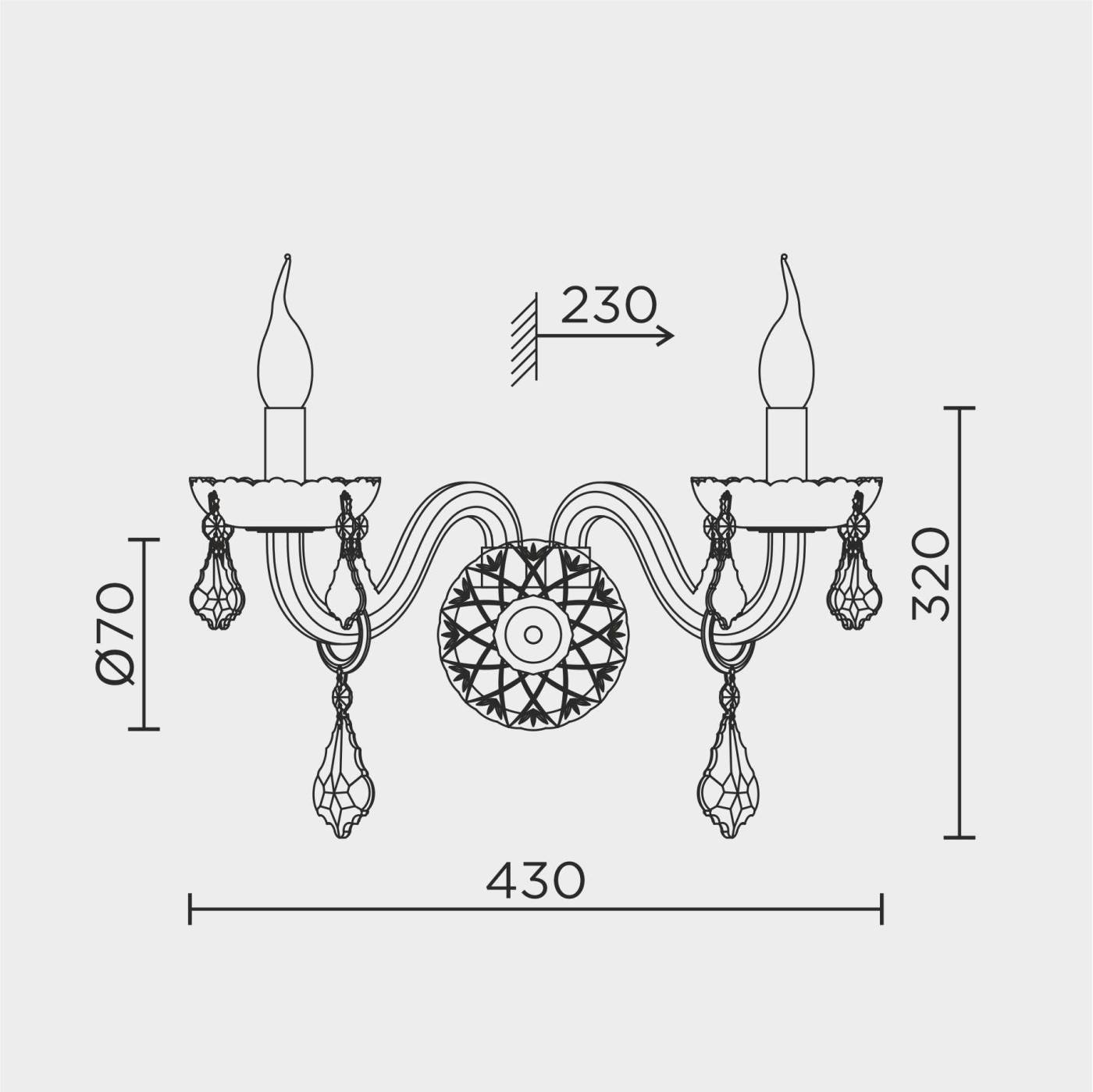 ML.7151.02P Бра настенное ML Modelux ML.7151.02P