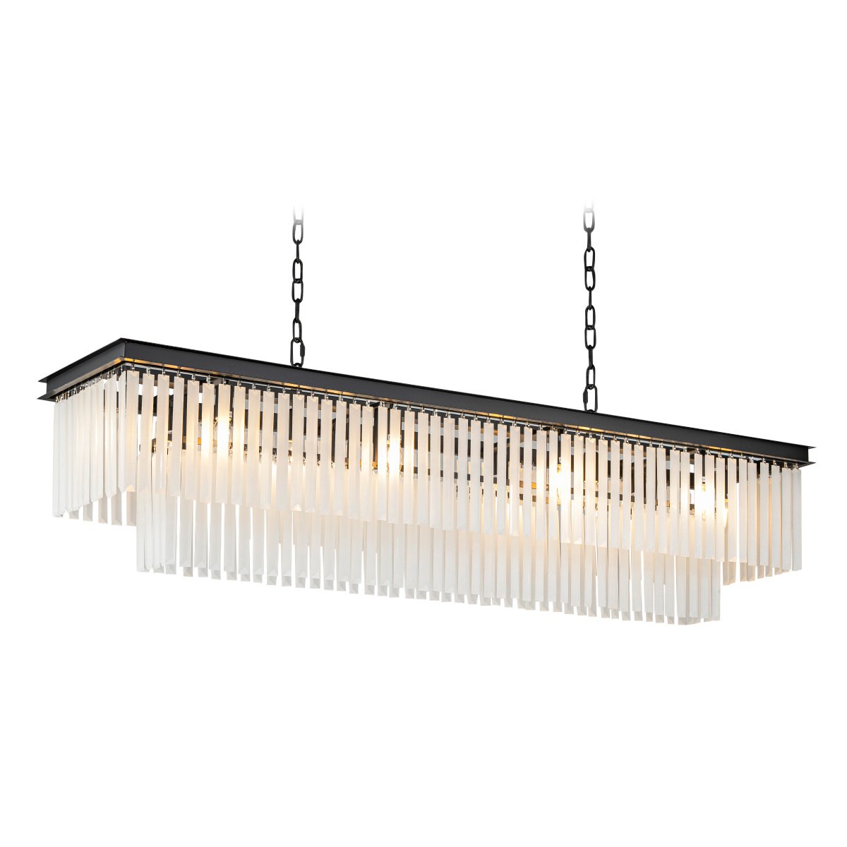 KR0387P-12C/P black/frost Подвесная люстра Delight Collection 1920s Odeon KR0387P-12C/P black/frost